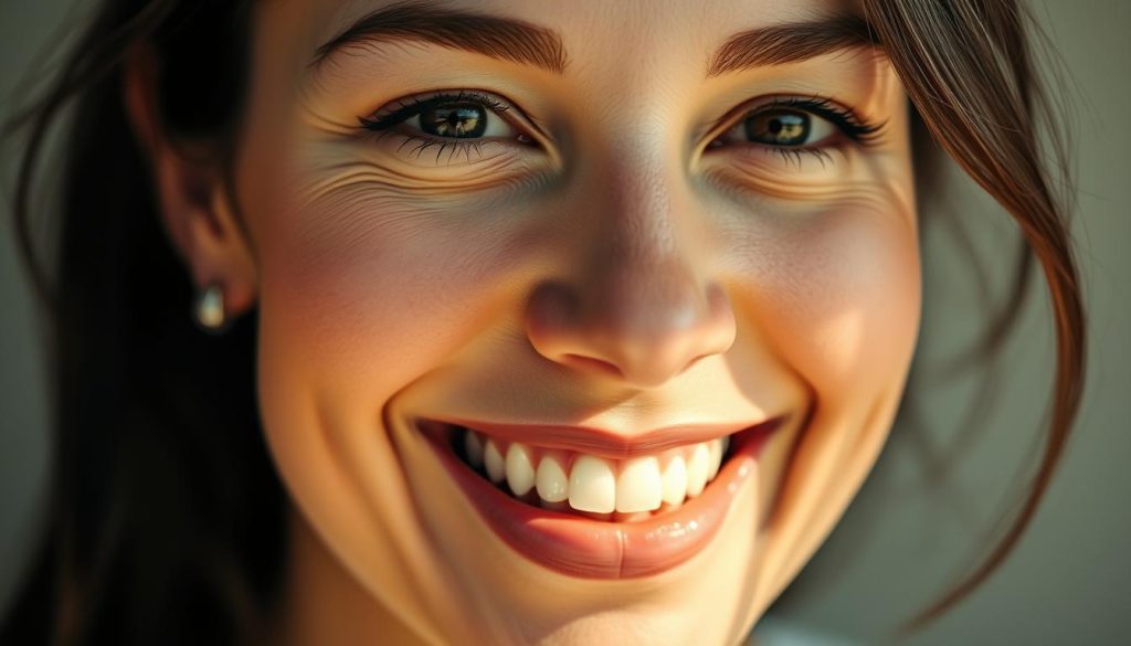 A warm, inviting close-up portrait of a woman's face, her eyes sparkling with genuine happiness and her lips curled into a radiant, genuine smile that conveys a sense of contentment and joy. Soft, natural lighting illuminates her face, casting gentle shadows and highlights that accentuate her delicate features. The background is a simple, blurred out setting, keeping the focus squarely on the woman's expressive, magnetic expression. The overall mood is one of authenticity, emotional connection, and the power of a sincere, captivating smile to convey genuine human emotion. A warm, inviting close-up portrait of a woman's face, her eyes sparkling with genuine happiness and her lips curled into a radiant, genuine smile that conveys a sense of contentment and joy. Soft, natural lighting illuminates her face, casting gentle shadows and highlights that accentuate her delicate features. The background is a simple, blurred out setting, keeping the focus squarely on the woman's expressive, magnetic expression. The overall mood is one of authenticity, emotional connection, and the power of a sincere, captivating smile to convey genuine human emotion.