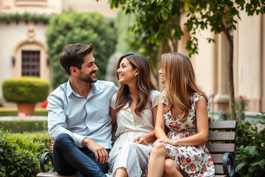 Coppia italiana che condivide un momento di connessione autentica, simbolo di relazioni moderne in Italia di successo