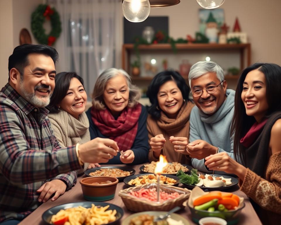 Incontro tra famiglie di culture diverse che mostrano come gestire differenze culturali in contesto familiare Incontro tra famiglie di culture diverse che mostrano come gestire differenze culturali in contesto familiare