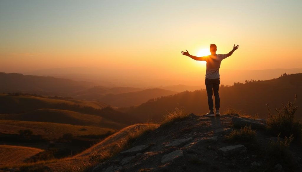 Persona che guarda con speranza verso il futuro dopo una delusione nelle relazioni