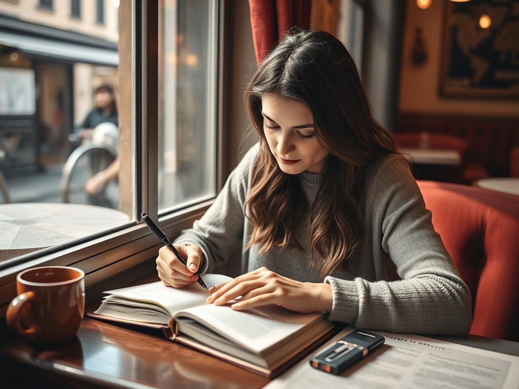Persona che scrive un diario per elaborare emozioni dopo una delusione